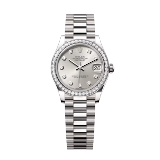 【Super Clone】RLX Datejust m278289RBR-0021 Silver Dial White Gold President Watch