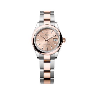 【Super Clone】RLX Lady-Datejust 28mm  279161 Rose Stick Dial, Two Tone Stainless Steel & 18K Rose Gold Oyster Bracelet Women's Watch