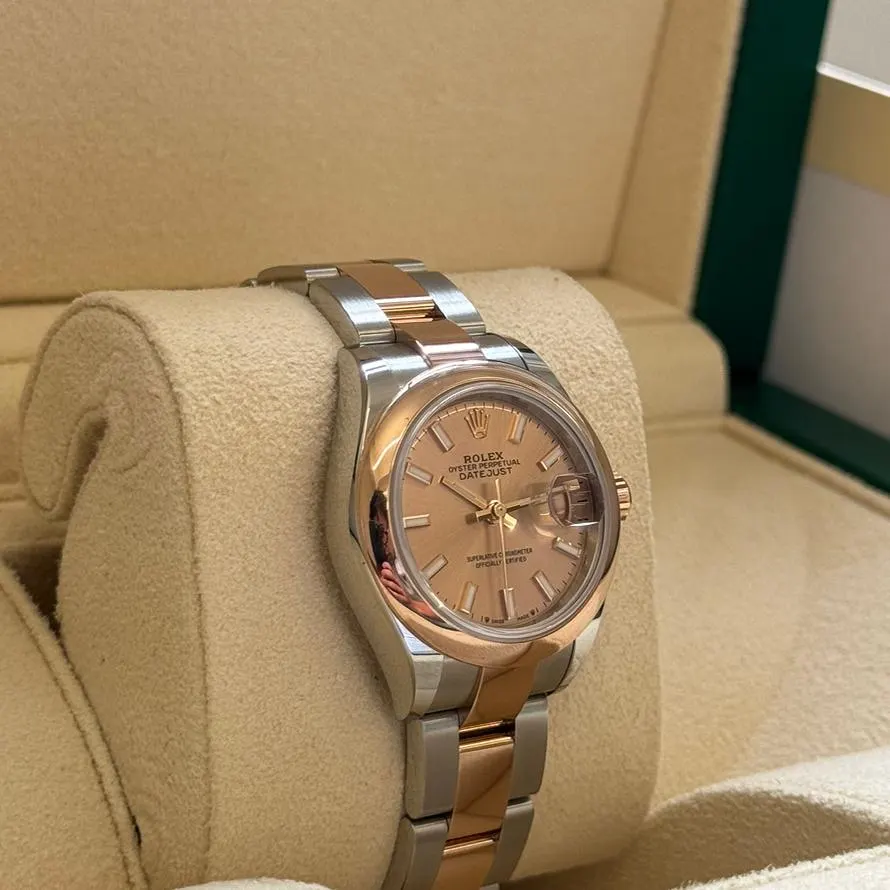 【Super Clone】RLX Lady-Datejust 28mm  279161 Rose Stick Dial, Two Tone Stainless Steel & 18K Rose Gold Oyster Bracelet Women's Watch