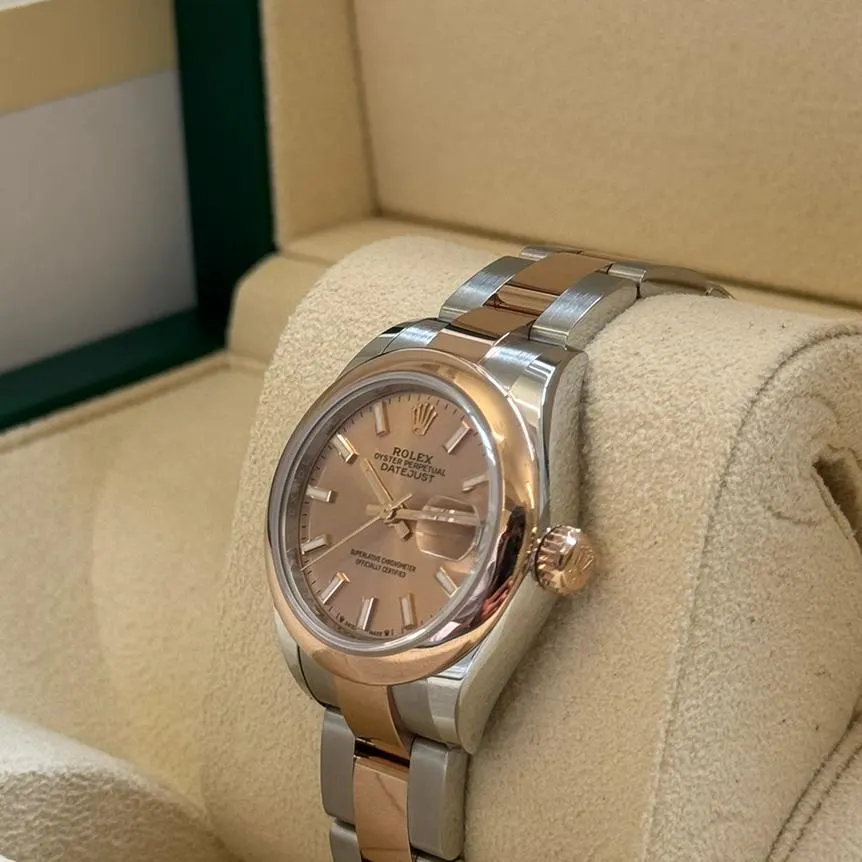 【Super Clone】RLX Lady-Datejust 28mm  279161 Rose Stick Dial, Two Tone Stainless Steel & 18K Rose Gold Oyster Bracelet Women's Watch