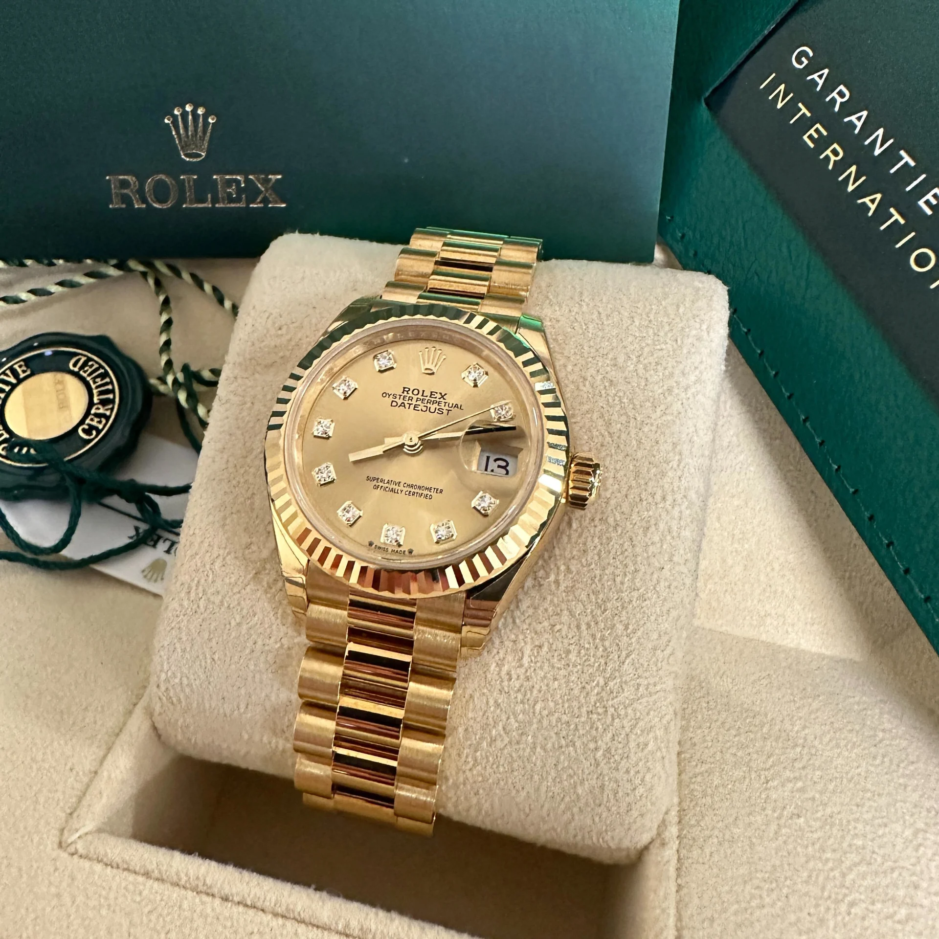 【Super Clone】RLX Lady-Datejust 28mm 279178 Champagne Diamonds Dial