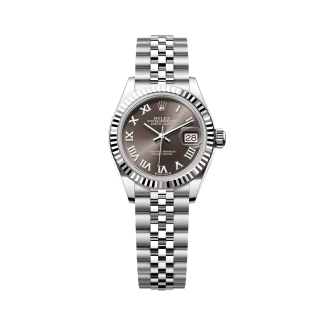 【Super Clone】RLX Lady-Datejust 28mm 279174 Dark Grey Roman Dial Oyster Bracelet