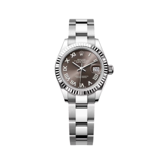 【Super Clone】RLX Lady-Datejust 28mm 279174 Dark Grey Roman Dial Oyster Bracelet
