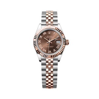【Super Clone】RLX Lady-Datejust 28mm 279171 Chocolate Roman Oyster Stainless Steel and Rose Gold