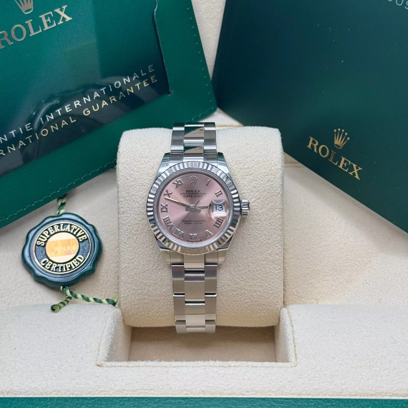 【Super Clone】RLX Lady-Datejust 28mm 279174 Pink Roman Dial Oyster Bracelet
