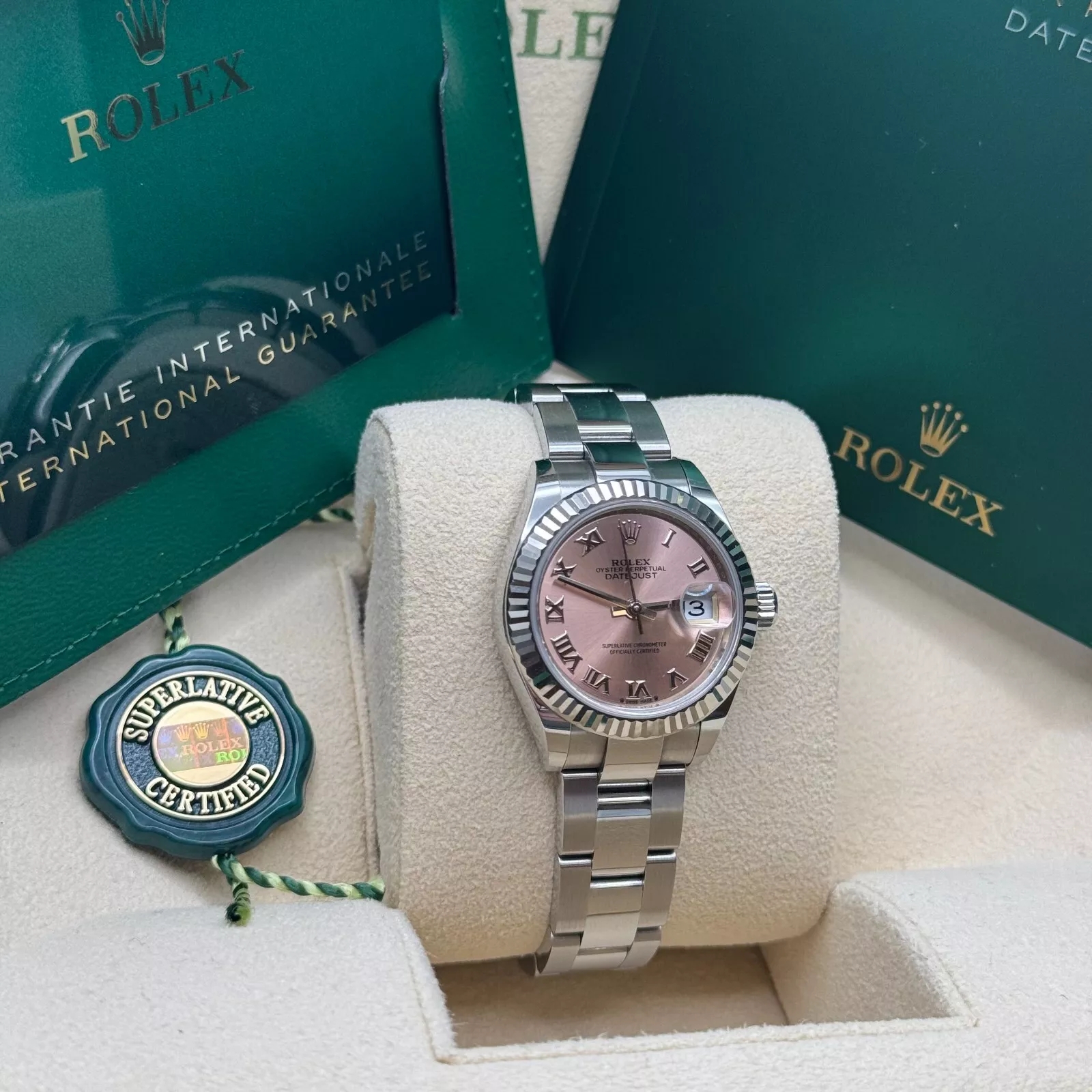 【Super Clone】RLX Lady-Datejust 28mm 279174 Pink Roman Dial Oyster Bracelet