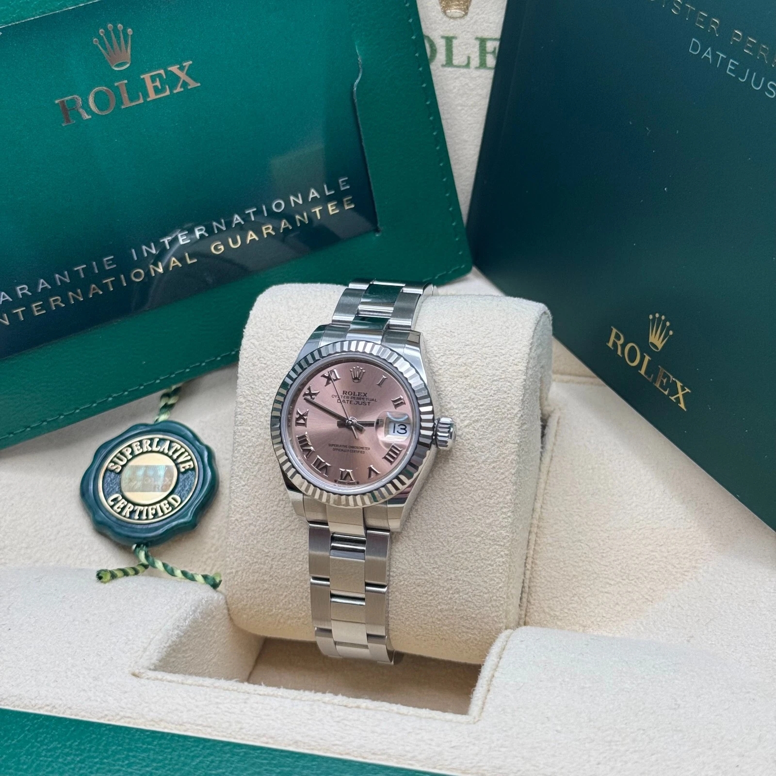 【Super Clone】RLX Lady-Datejust 28mm 279174 Pink Roman Dial Oyster Bracelet