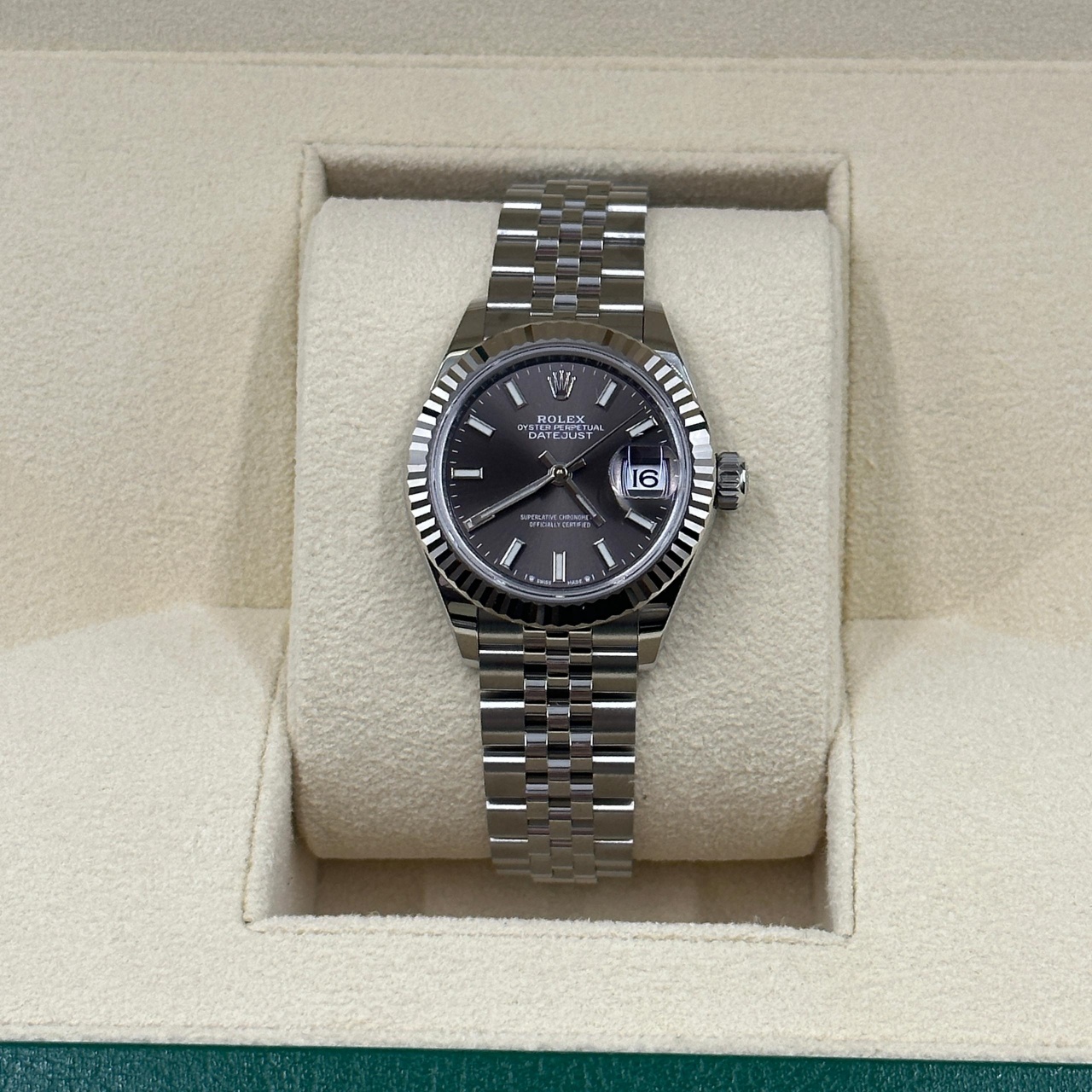【Super Clone】RLX Lady-Datejust 28mm 279174 Dark Grey Dial Oyster Bracelet
