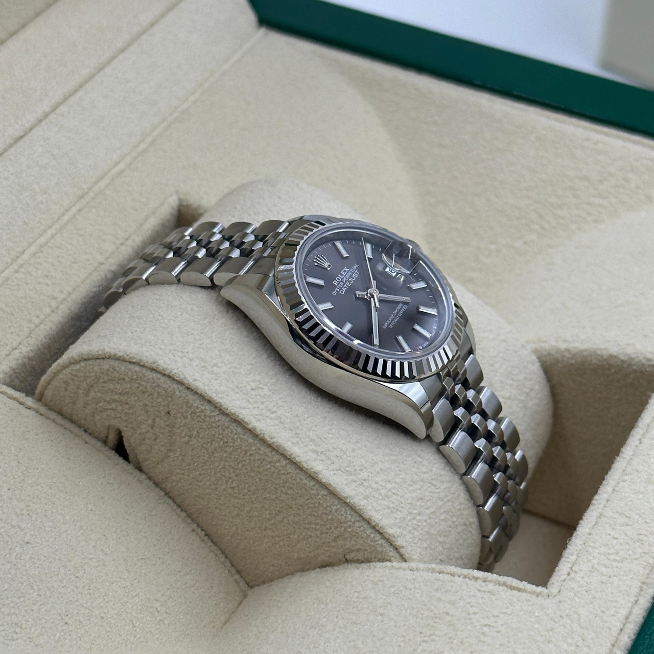 【Super Clone】RLX Lady-Datejust 28mm 279174 Dark Grey Dial Oyster Bracelet