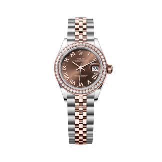 【Super Clone】RLX Lady-Datejust 28mm 279381RBR Chocolate Roman Dial Oyster Bracelet