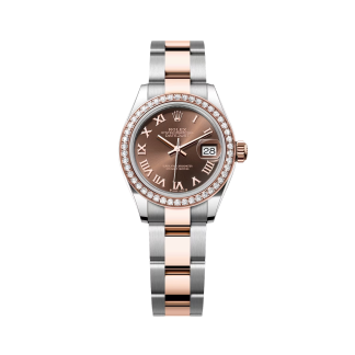 【Super Clone】RLX Lady-Datejust 28mm 279381RBR Chocolate Roman Dial Oyster Bracelet
