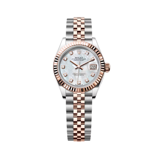 【Super Clone】RLX Lady-Datejust 28mm 279171 White Mother Of Pearl Diamond Oyster Stainless Steel and Rose Gold
