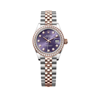 【Super Clone】RLX Lady-Datejust 28mm 279381RBR Aubergine Diamond Dial Oyster Bracelet