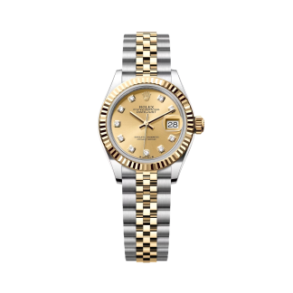 【Super Clone】RLX Lady-Datejust 28mm 279173 Champagne Diamond Dial Oyster Bracelet