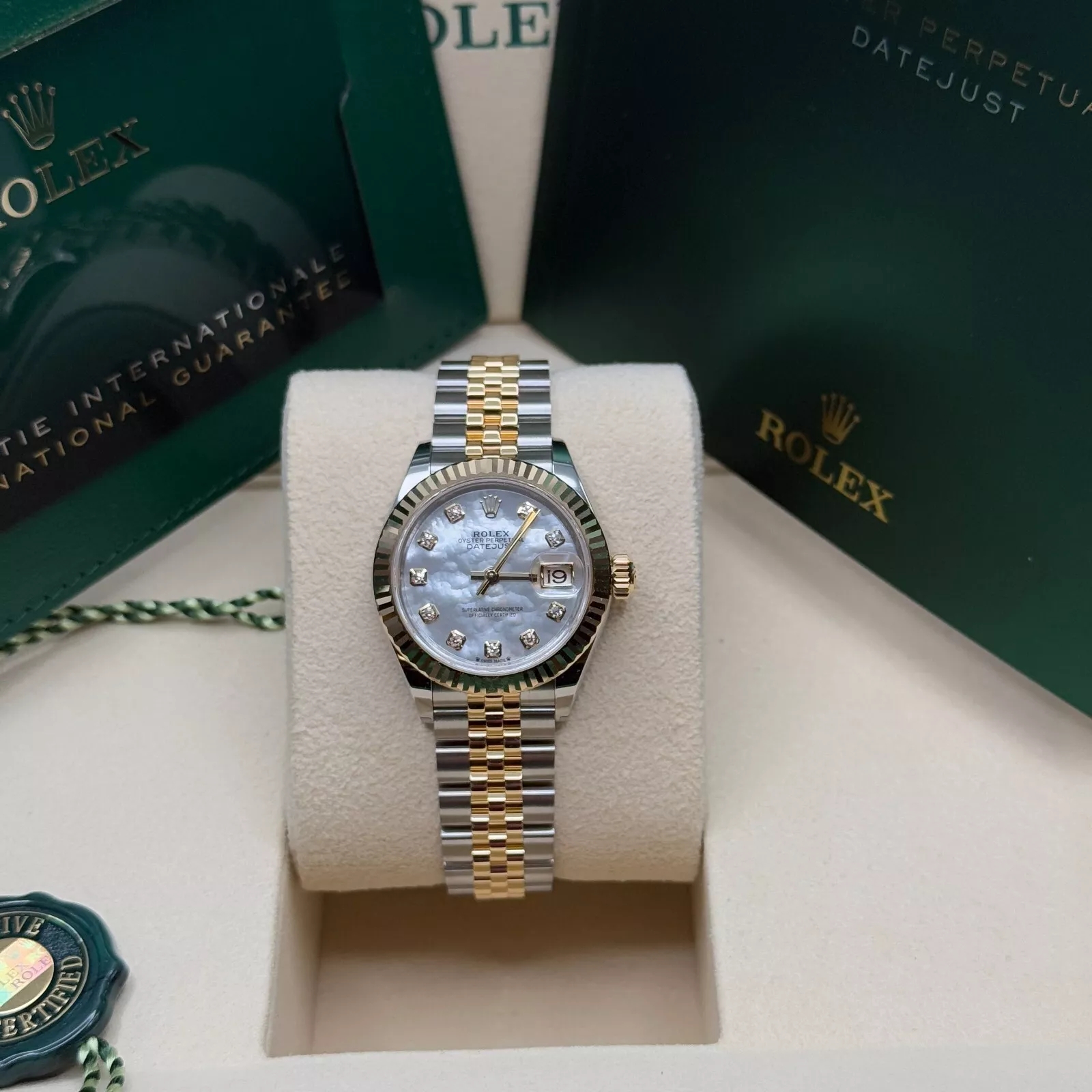 【Super Clone】RLX Lady-Datejust 28mm 279173 Mother of Pearl Diamond Dial Oyster Bracelet