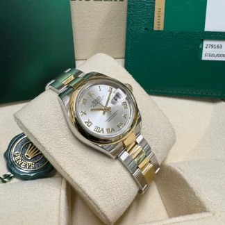【Super Clone】RLX Lady-Datejust 28mm  279163 Silver Roman Dial Oyster Bracelet