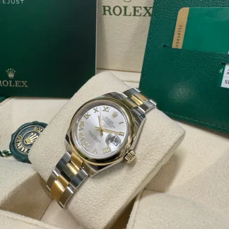 【Super Clone】RLX Lady-Datejust 28mm  279163 Silver Roman Dial Oyster Bracelet