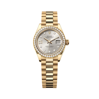 【Super Clone】RLX Lady-Datejust 28mm 279138RBR Silver Dial President Bracelet Watch