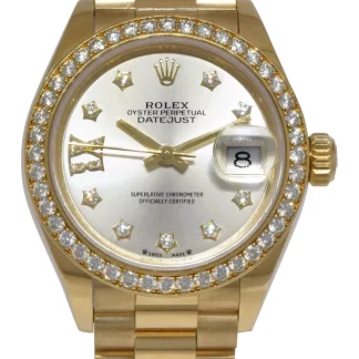 【Super Clone】RLX Lady-Datejust 28mm 279138RBR Silver Dial President Bracelet Watch