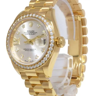 【Super Clone】RLX Lady-Datejust 28mm 279138RBR Silver Dial President Bracelet Watch