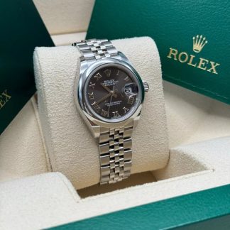 【Super Clone】RLX Lady-Datejust 28mm  m279160 Oyster Perpetual Dark Grey Dial Oyster Bracelet