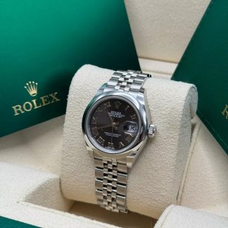 【Super Clone】RLX Lady-Datejust 28mm  m279160 Oyster Perpetual Dark Grey Dial Oyster Bracelet