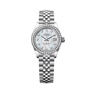 【Super Clone】RLX Lady-Datejust 28mm 279384RBR White Mother-of-Pearl Dial Oyster Bracelet