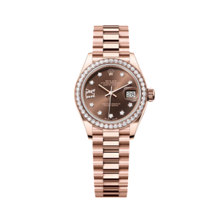 【Super Clone】RLX  Lady-Datejust 28mm 279135RBR Chocolate Diamond Dial Jubilee Bracelet