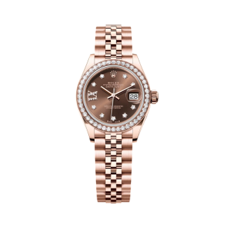 【Super Clone】RLX  Lady-Datejust 28mm 279135RBR Chocolate Diamond Dial Jubilee Bracelet