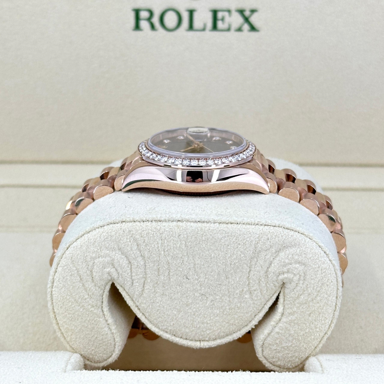 【Super Clone】RLX  Lady-Datejust 28mm 279135RBR Chocolate Diamond Dial Jubilee Bracelet