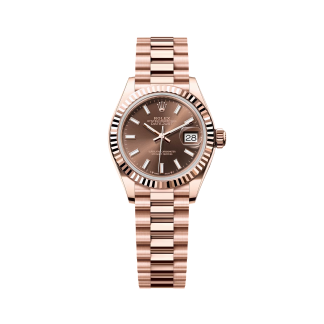 【Super Clone】RLX Lady-Datejust 28mm 279175 Chocolate Dial President Everose Gold