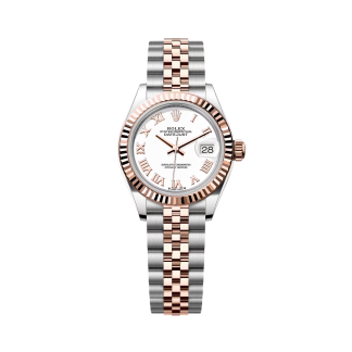 【Super Clone】RLX Lady-Datejust 28mm 279171 White Roman Oyster Stainless Steel and Rose Gold