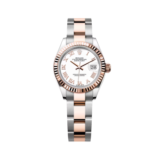 【Super Clone】RLX Lady-Datejust 28mm 279171 White Roman Oyster Stainless Steel and Rose Gold