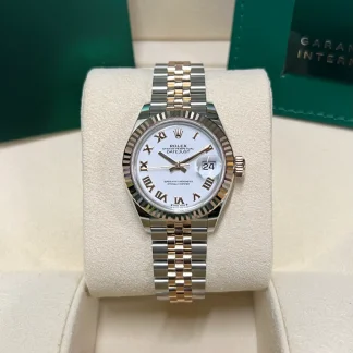 【Super Clone】RLX Lady-Datejust 28mm 279171 White Roman Oyster Stainless Steel and Rose Gold