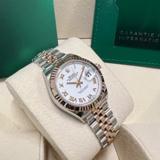 【Super Clone】RLX Lady-Datejust 28mm 279171 White Roman Oyster Stainless Steel and Rose Gold