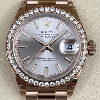 【Super Clone】RLX  Lady-Datejust 28mm 279135RBR Rose Dial Jubilee Bracelet