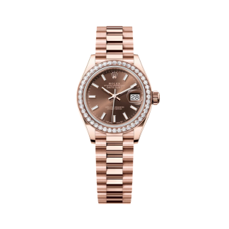 【Super Clone】RLX  Lady-Datejust 28mm 279135RBR Chocolate Dial Jubilee Bracelet