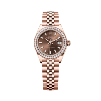 【Super Clone】RLX  Lady-Datejust 28mm 279135RBR Chocolate Dial Jubilee Bracelet