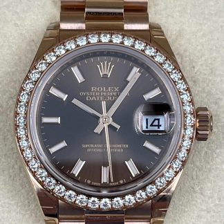 【Super Clone】RLX  Lady-Datejust 28mm 279135RBR Chocolate Dial Jubilee Bracelet