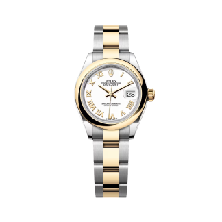【Super Clone】RLX Lady-Datejust 28mm  279163 White Roman Dial Oyster Bracelet