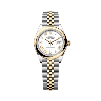 【Super Clone】RLX Lady-Datejust 28mm  279163 White Roman Dial Oyster Bracelet