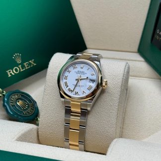 【Super Clone】RLX Lady-Datejust 28mm  279163 White Roman Dial Oyster Bracelet