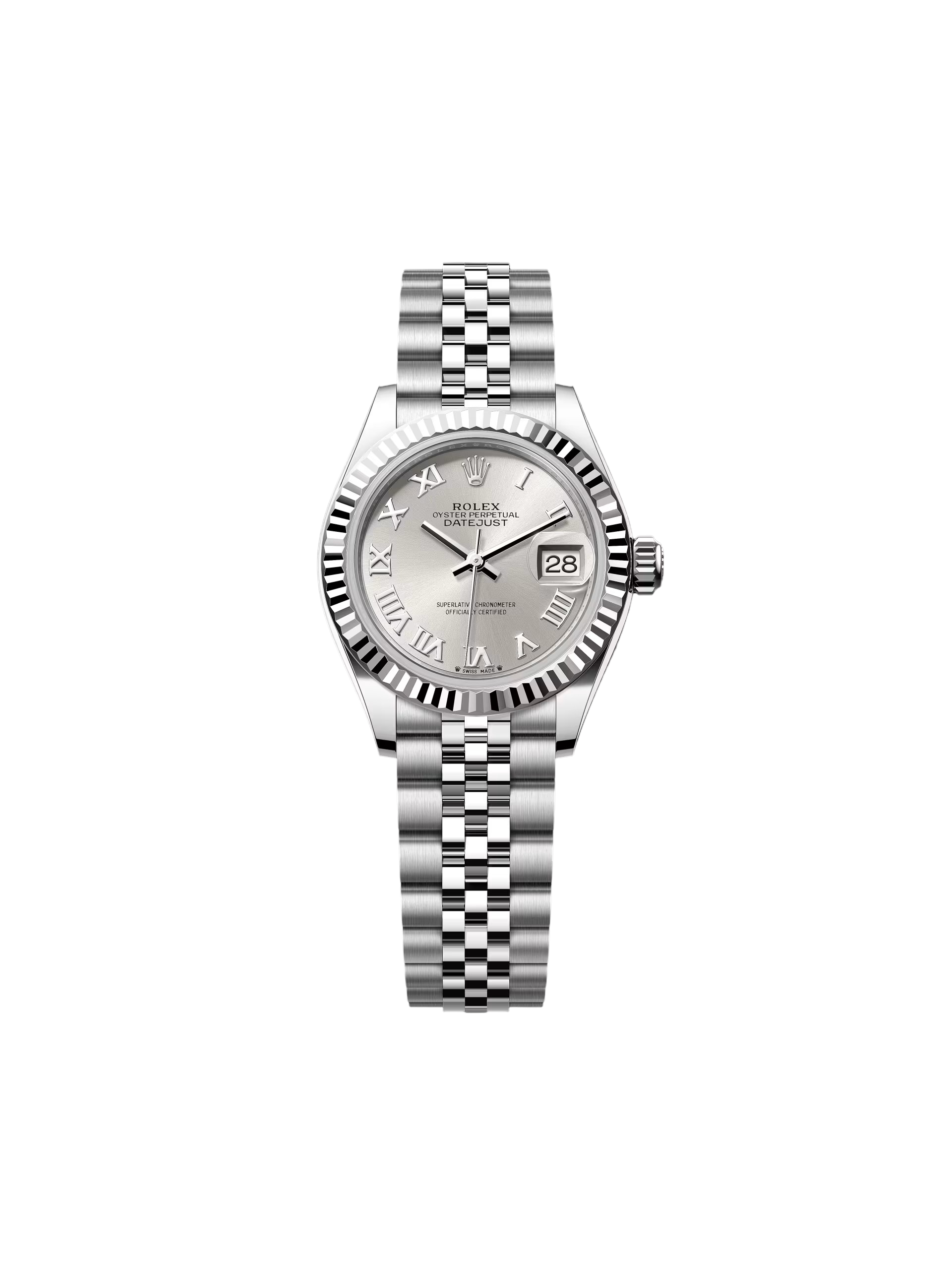 【Super Clone】RLX Lady-Datejust 28mm 279174 Silver Roman Dial Oyster Bracelet