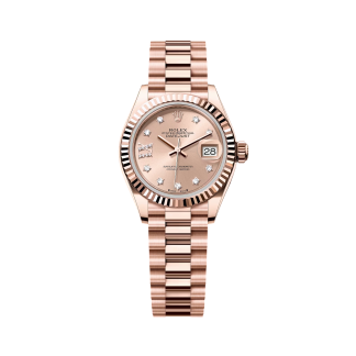 【Super Clone】RLX Lady-Datejust 28mm 279175 Rose Dial President Everose Gold