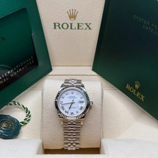 【Super Clone】RLX Lady-Datejust 28mm 279174 White Roman Dial Oyster Bracelet