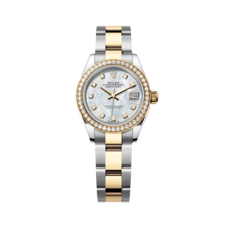 【Super Clone】RLX Lady-Datejust 28mm 279383RBR Mother-of-Pearl Dial Yellow Rolesor Oyster Bracelet