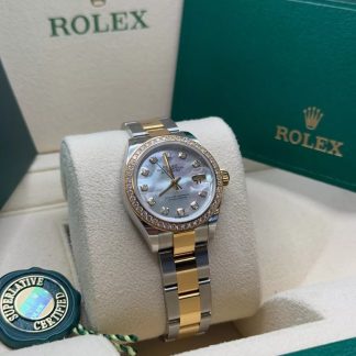 【Super Clone】RLX Lady-Datejust 28mm 279383RBR Mother-of-Pearl Dial Yellow Rolesor Oyster Bracelet