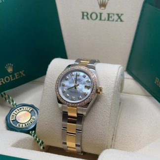 【Super Clone】RLX Lady-Datejust 28mm 279383RBR Mother-of-Pearl Dial Yellow Rolesor Oyster Bracelet