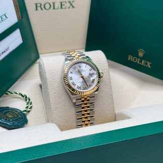 【Super Clone】RLX Lady-Datejust 28mm 279173 Silver Roman Dial Oyster Bracelet