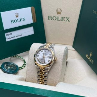 【Super Clone】RLX Lady-Datejust 28mm 279173 Silver Roman Dial Oyster Bracelet